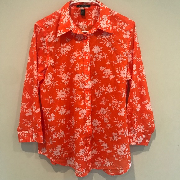 Lauren Ralph Lauren Tops - Ralph Lauren Long Sleeve Orange Button Down Size L